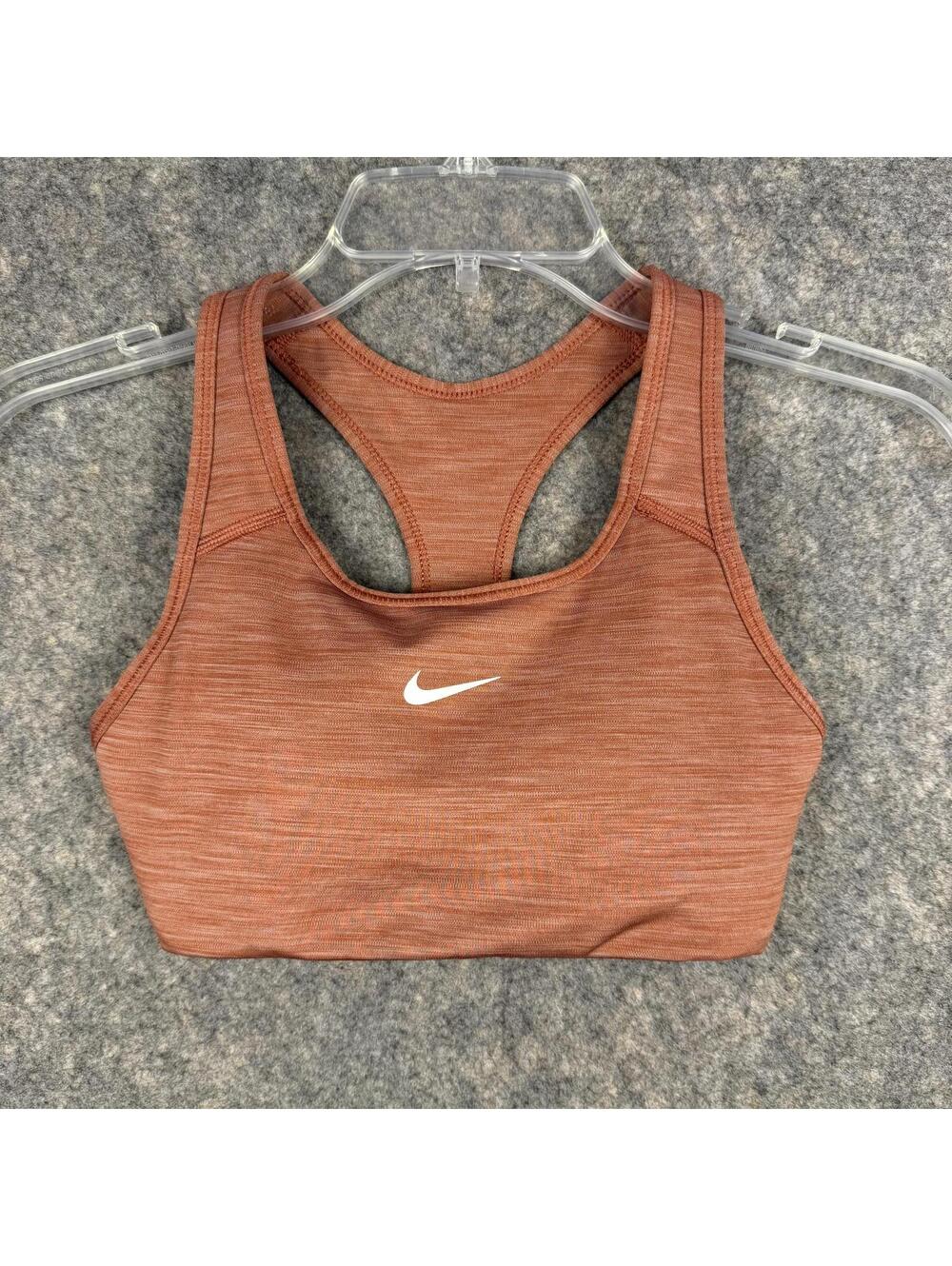 Nike Dri-Fit Racerback Running Gym Sports Bra Removable Pads Heather Red XS 085
